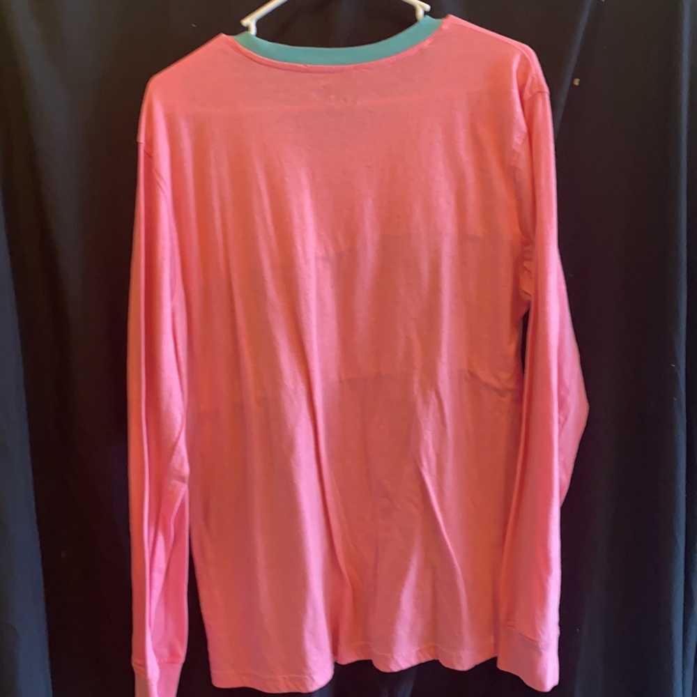 Men’s Long Sleeve Lightweight Pink Pullover Shirt - Picture 2 of 2